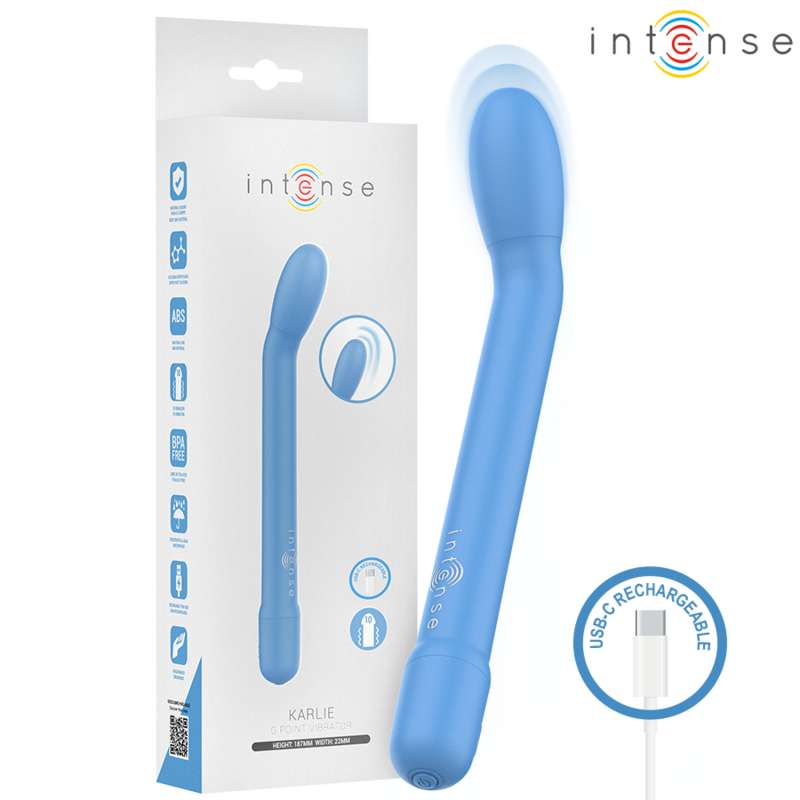 INTENSE - KARLIE RECHARGEABLE G-SPOT STIMULATOR BLUE INTENSE - KARLIE RECHARGEABLE G-SPOT STIMULATOR BLUE