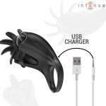 INTENSE - MABEL VIBRATING RING 10 VIBRATIONS WITH CLITORIS STIMULATOR BLACK