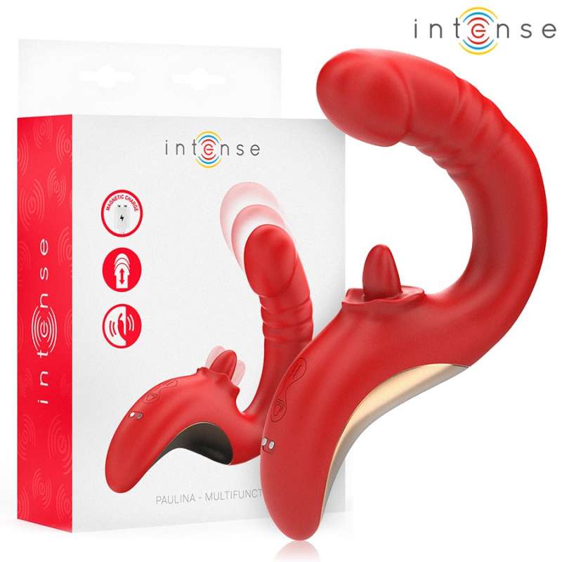 INTENSE - PAULINA VIBRATOR AND STIMULATOR IN U SHAPE RED INTENSE - PAULINA VIBRATOR AND STIMULATOR IN U SHAPE RED