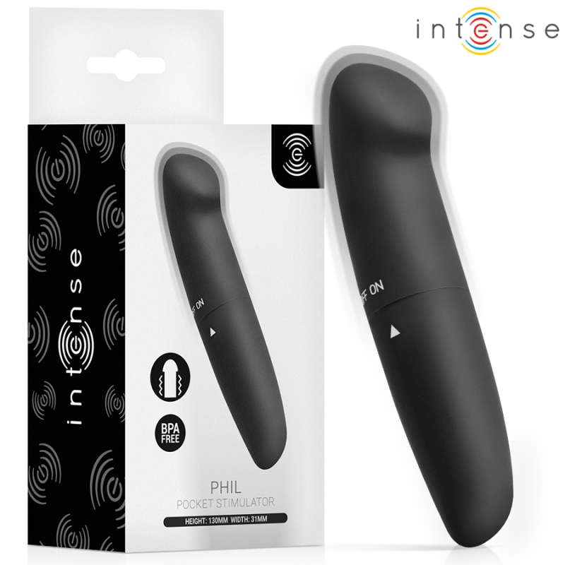 INTENSE - PHIL G-SPOT VIBRATOR BLACK 13 CM INTENSE - PHIL G-SPOT VIBRATOR BLACK 13 CM