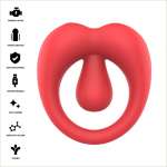 INTENSE - RUSSELL VIBRATING PENIS RING WITH CLITORIS STIMULATION RED