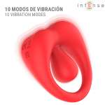 INTENSE - RUSSELL VIBRATING PENIS RING WITH CLITORIS STIMULATION RED