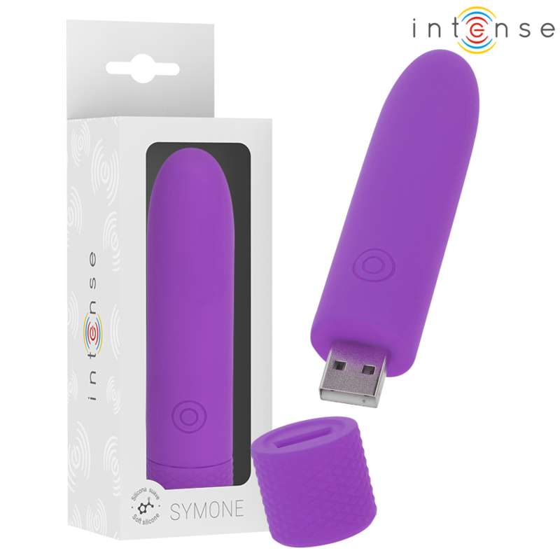 INTENSE - SYMONE USB RECHARGEABLE VIBRATING BULLET 8 VIBRATIONS PURPLE 10 X 2.2 CM INTENSE - SYMONE USB RECHARGEABLE VIBRATING BULLET 8 VIBRATIONS PURPLE 10 X 2.2 CM