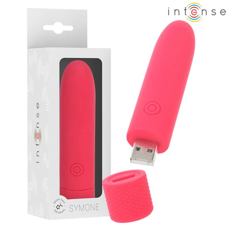INTENSE - SYMONE USB RECHARGEABLE VIBRATING BULLET 8 VIBRATIONS RED 10 X 2.2 CM INTENSE - SYMONE USB RECHARGEABLE VIBRATING BULLET 8 VIBRATIONS RED 10 X 2.2 CM