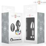 INTENSE - VIBRATING METAL ANAL PLUG WITH LED LIGHTS AND REMOTE CONTROL - SIZE M