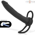 INTENSE- LUCAS ANAL DILDO WITH COCK AND TESTICLE RING SILICONE