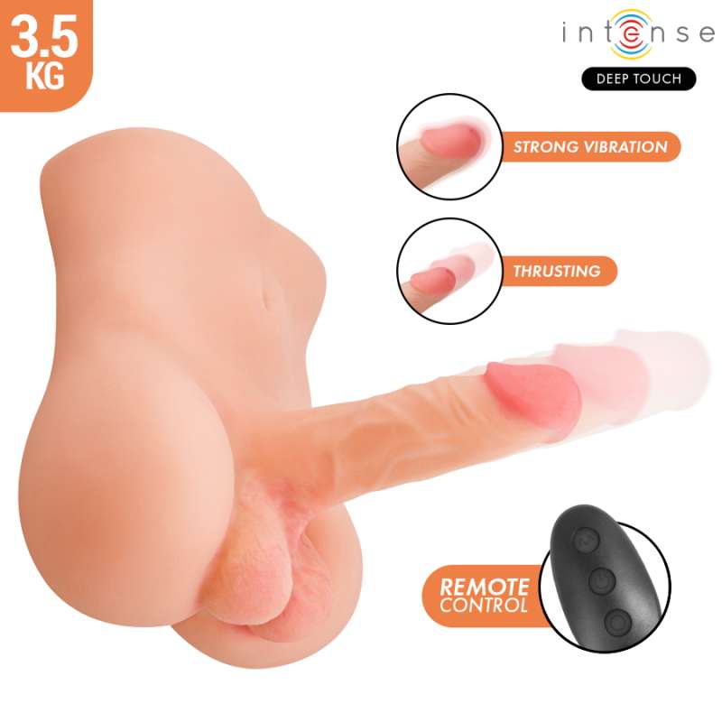INTENSE DEEP TOUCH - DAMIEN TORSO WITH REALISTIC DILDO WITH PUSHING AND VIBRATION REMOTE CONTROL 3.5 KG INTENSE DEEP TOUCH - DAMIEN TORSO WITH REALISTIC DILDO WITH PUSHING AND VIBRATION REMOTE CONTROL 3.5 KG