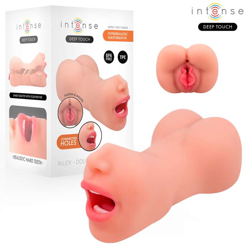 INTENSE DEEP TOUCH - RILEY DOUBLE MOUTH & VAGINA MASTURBATOR INTENSE DEEP TOUCH - RILEY DOUBLE MOUTH & VAGINA MASTURBATOR