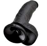 KING COCK - DILDO BLACK WITH BALLS 22.9 CM