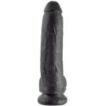KING COCK - DILDO BLACK WITH BALLS 22.9 CM