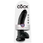 KING COCK - DILDO BLACK WITH BALLS 22.9 CM