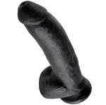 KING COCK - DILDO BLACK WITH BALLS 22.9 CM
