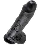 KING COCK - DILDO BLACK WITH BALLS 25.4 CM