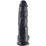 KING COCK - DILDO BLACK WITH BALLS 25.4 CM