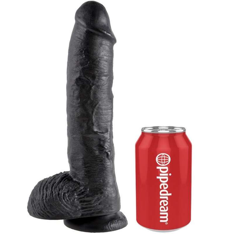 KING COCK - DILDO BLACK WITH BALLS 25.4 CM KING COCK - DILDO BLACK WITH BALLS 25.4 CM