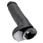 KING COCK - DILDO BLACK WITH BALLS 28 CM