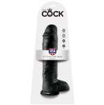 KING COCK - DILDO BLACK WITH BALLS 28 CM