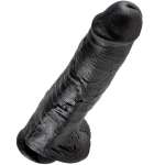 KING COCK - DILDO BLACK WITH BALLS 28 CM