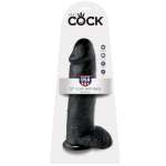 KING COCK - DILDO BLACK WITH BALLS 30.48 CM