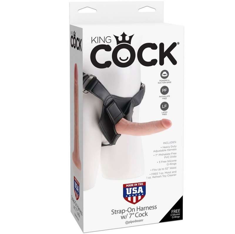 KING COCK - HARNESS WITH REALISTIC PENIS NATURAL 17.8 CM KING COCK - HARNESS WITH REALISTIC PENIS NATURAL 17.8 CM