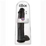 KING COCK - REALISTIC DILDO WITH TESTICLES 38 CM BLACK