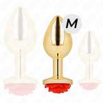 KINK -  PLUG ANAL GOLD ROSE RED SIZE M