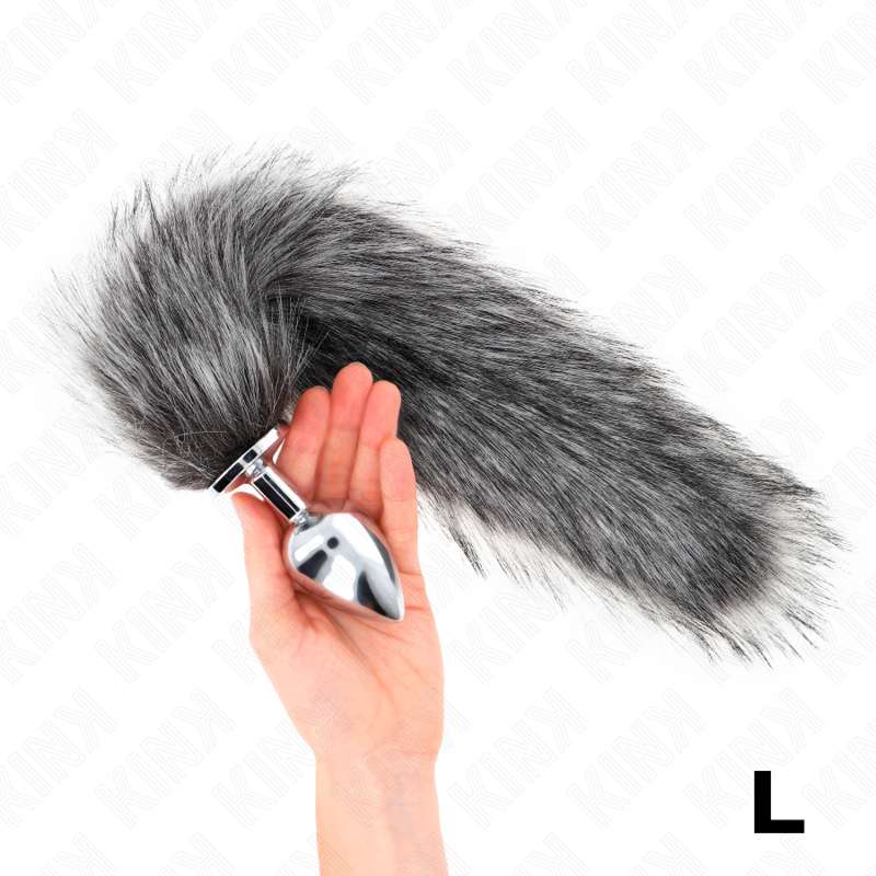 KINK - ANAL PLUG SIZE L 10 X 4 CM WITH SYNTHETIC TAIL 40 CM GREY KINK - ANAL PLUG SIZE L 10 X 4 CM WITH SYNTHETIC TAIL 40 CM GREY
