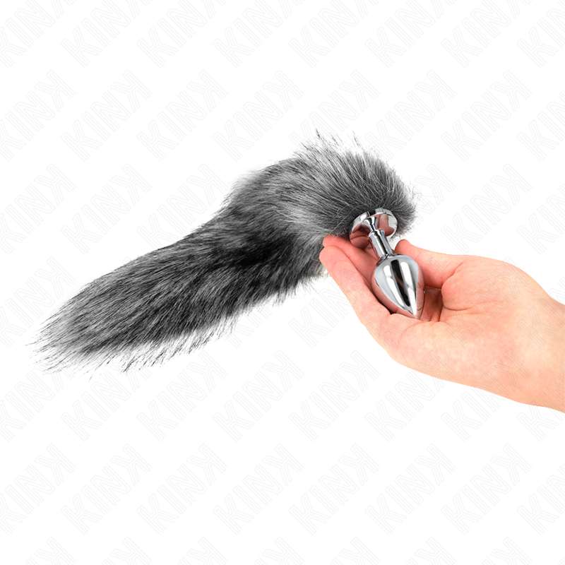 KINK - ANAL PLUG SIZE M 8 X 3.5 CM WITH SYNTHETIC TAIL 40 CM GREY KINK - ANAL PLUG SIZE M 8 X 3.5 CM WITH SYNTHETIC TAIL 40 CM GREY