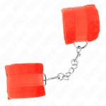 KINK - BEGINNER FUR HAND CUFFS RED 30 X 7 CM