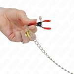 KINK - BELL TRIPLE NIPPLE AND CLIT CLAMPS RED WITH CHAIN 30 CM