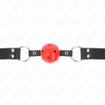 KINK - BREATHABLE BALL 4 CM GAG WITH DOUBLE RIVET LEATHER 62.5 x 2.5 CM ADJUSTABLE 42-58 CM
