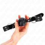 KINK - BREATHABLE BALL 4 CM GAG WITH DOUBLE RIVET MODEL 1 BLACK 62.5 x 2.5 CM ADJUSTABLE 42-58 CM