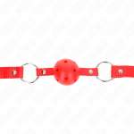 KINK - BREATHABLE BALL 4 CM GAG WITH DOUBLE RIVET MODEL 1 RED 62.5 x 2.5 CM ADJUSTABLE 42-58 CM