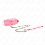 KINK - COLLAR WITH LEASH 65 CM WITH RESTRICTIONS PINK 36-42 CM X 5.5 CM