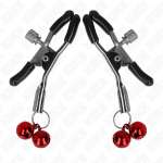 KINK - DOUBLE BELL NIPPLE CLAMP RED 6 CM