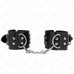 KINK - DOUBLE BUCKLE WRIST RESTRAINTS BLACK ADJUSTABLE 19-26 CM