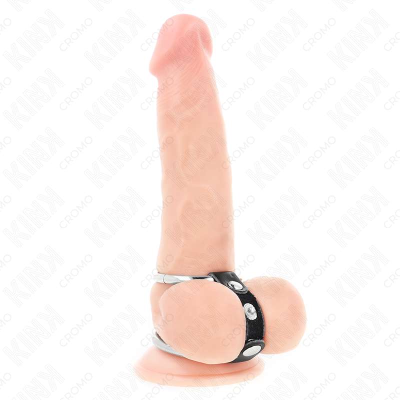 KINK - DOUBLE PENIS RING 3.8 CM TO 5 CM CONNECTED BY LEATHER KINK - DOUBLE PENIS RING 3.8 CM TO 5 CM CONNECTED BY LEATHER