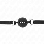 KINK - FULL SILICONE GAG 55 x 2 CM WITH 4.5 CM BALL SIZE M BLACK ADJUSTABLE 35-51 CM