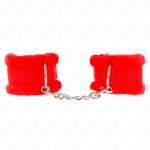 KINK - FURRY LINED WRIST RESTRAINTS RED ADJUSTABLE 17-31 CM X 7 CM