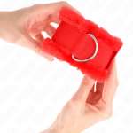 KINK - FURRY LINED WRIST RESTRAINTS RED ADJUSTABLE 17-31 CM X 7 CM