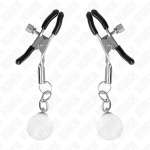 KINK - GLASS BEAD NIPPLE CLAMPS SILVER 6 CM