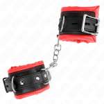 KINK - HEAVY WRIST RESTRAINTS WITH RED FUR LINED ADJUSTABLE 20-30 CM X 6 CM