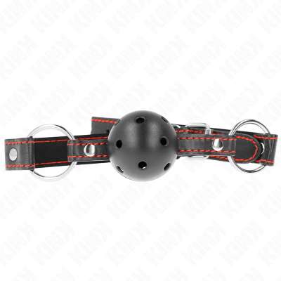 KINK - HOLLOW HARD BLACK BALL GAG MODEL 2 65 x 2.5 CM