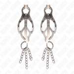 KINK - JAPANESE CLOVER NIPPLE CLAMPS WITH LITTLE CHAINS SILVER
