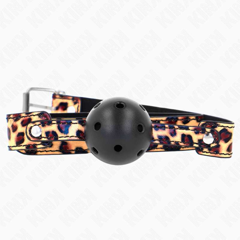 KINK - LEOPARD BREATHABLE BALL 4.5 CM GAG 65 x 2.5 CM KINK - LEOPARD BREATHABLE BALL 4.5 CM GAG 65 x 2.5 CM
