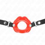 KINK - LIP 8 CM GAG WITH RED LEATHERETTE STRAP 63 x 2 CM ADJUSTABLE 39-58 CM
