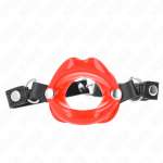 KINK - LIP 8 CM GAG WITH RED LEATHERETTE STRAP 63 x 2 CM ADJUSTABLE 39-58 CM