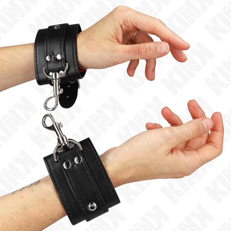 KINK - LOCKABLE DUNGEON WRIST RESTRAINTS BLACK ADJUSTABLE 21-28 CM X 5.5 CM KINK - LOCKABLE DUNGEON WRIST RESTRAINTS BLACK ADJUSTABLE 21-28 CM X 5.5 CM
