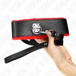 KINK - NECKLACE WITH BELT 116 CM WITH RED LEATHER STRAP ADJUSTABLE 40-48 CM X 6 CM