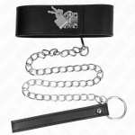 KINK - NECKLACE WITH BELT 65 CM WITH WIDE BLACK STRAP ADJUSTABLE 33.5-41 CM X 5 CM